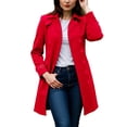 thumbnail image 1 of SwiftWear Women's Classic Double-Breasted Trench Coat Notch Lapel Mid-Length Jacket with Button Cuffs, Casual Outerwear for Fall Spring, 1 of 5