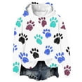 thumbnail image 1 of SwiftWear Women's Colorful Paw Print cute Hoodie Trendy Animal Themed Pullover Sweatshirt with Drawstring Hood, Soft Breathable Streetwear Top Blue, 1 of 3