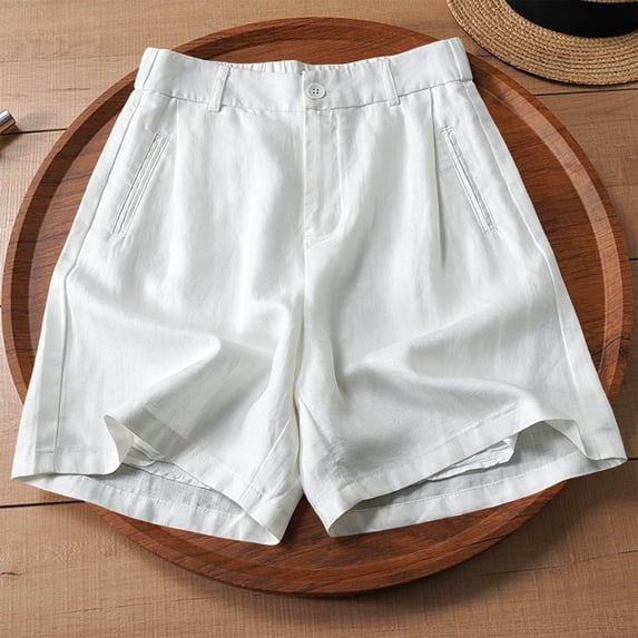 SwiftWear Women's Cotton Shorts High Waisted Elastic Waist Button Front Wide Leg Shorts with Liner Casual Fashion Summer Shorts