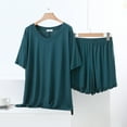 thumbnail image 1 of SwiftWear Women’s Cozy Modal Cotton Cooling Pajama Set - V-Neck Loose T-Shirt & Wide Leg Shorts for Sleep & Lounging (Multiple Colors), 1 of 3