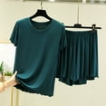 thumbnail image 1 of SwiftWear Women’s Cozy Modal Loungewear Pajamas Set – Loose Ruffled Short Sleeve Top & High Waisted Shorts Soft Breathable Sleepwear for Women, 1 of 3