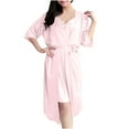 thumbnail image 1 of SwiftWear Women’s Cozy Stain Robe & Cami Dress Pajama Set - Soft 2-Piece PJs for Bedtime, Lounging Loungewear, 1 of 3