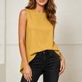 thumbnail image 1 of SwiftWear Women's Crew Neck Tank Top with Asymmetric Hem Cross Back Summer Sleeveless Casual Top Soft Stretch Everyday Wear​, 1 of 8