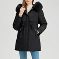 thumbnail image 1 of SwiftWear Women's Detachable Sleeve Parka with Faux Fur Hood, Convertible Jacket to Vest, Quilted Winter Coat with Drawstring Waist, 1 of 8