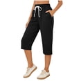thumbnail image 1 of ModaVoyage Women's Drawstring Waist Capri Pants Plus Size Loose Fit Sweatpants with Pockets, Athletic Work Capris S-3XL, 1 of 6