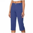 thumbnail image 1 of SwiftWear Women's Dress Work Capri Pants - Solid Color Straight Leg Capris Stretch Casual Cropped Pants S-2XL, 1 of 5