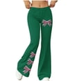 thumbnail image 1 of SwiftWear Women's Flared Leggings Bow Print Wide Leg Yoga Pants High Waisted Stretchy Bell Bottom Workout Pants Fashion Casual Active Running Lounge Pants, 1 of 7