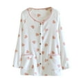 thumbnail image 1 of SwiftWear Women's Floral Print Flannel Pajama Top - Winter Sleepwear & Loungewear, Comfort Button-Down Long Sleeve Cardigan with Pockets, Cozy Home Outing Wearn White, 1 of 3