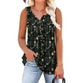 thumbnail image 1 of SwiftWear Women's Flowy Long Tank Tops Ladies Sleeveless Tunic Loose Fit Plus Size Summer V-Neck Casual Button Blouse, 1 of 4