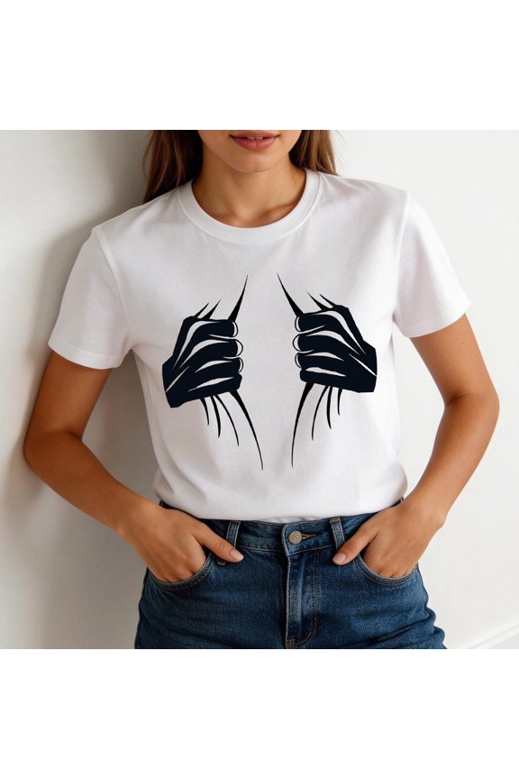 Women's Funny Graphic T-Shirt White Soft Short Sleeve Tee Loose Fit Crew Neck Cute Tops with Bold Artistic Design for Casual Cool Style
