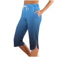 thumbnail image 1 of SwiftWear Women's Gradient Capri Pants Summer Drawstring Casual Stretchy 7/8 Length Pants with Side Pockets for Active & Relaxed Style​, 1 of 9