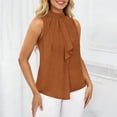 thumbnail image 1 of SwiftWear Women's High-Neck Dressy Casual Tank Tops Sleeveless Business Blouse Pleated Front Asymmetrical Modern Office to Evening Top, 1 of 7