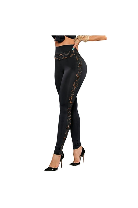 Women's High Waist Lace Hollow Mesh Yoga Pants - Soft Gym Leggings for Running & Workout, Squat Proof & Non-Slip S-3XL