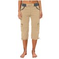thumbnail image 1 of SwiftWear Women's High-Waisted Cotton Cargo Capris Comfortable Casual Pants with Multi-Pocket & Adjustable Drawstring Comfortable, 1 of 6