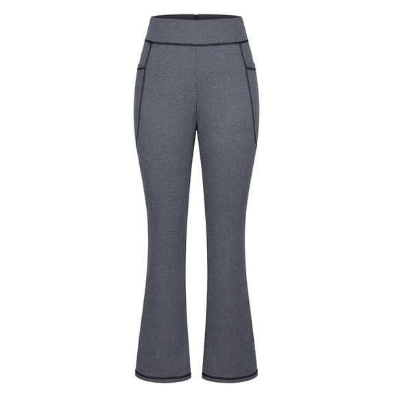 SwiftWear Women's High-Waisted Flare Leggings with Pockets Yoga Stretch Pants Comfortable Workout Bottoms with Flared Hem