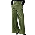 thumbnail image 1 of SwiftWear Women's High-Waisted PU Leather Wide Leg Pants, Plus Size Flare Trousers with Stretch Waistband & Pockets S-5XL, 1 of 4
