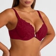 thumbnail image 1 of SwiftWear Women's Lace Front Closure Bra Plunge Push Up Racerback Underwire Supportive Bra, 1 of 6
