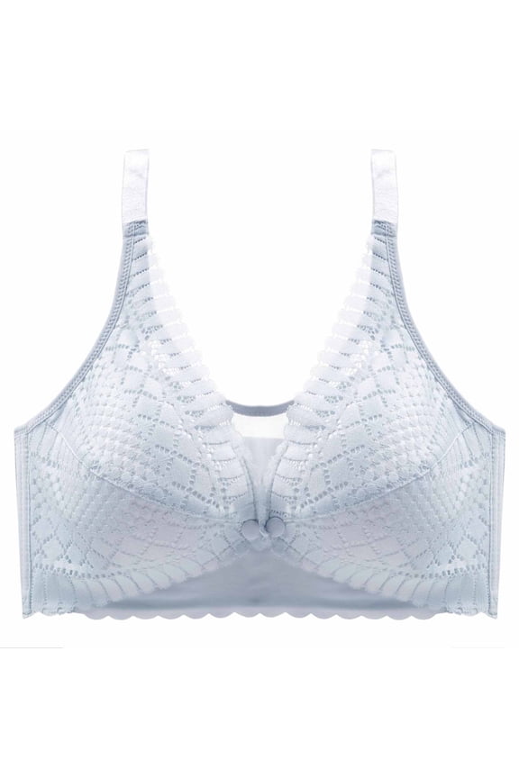 Women's Lightly Lined Front Snap Bra Wireless Push Up Breathable Everyday Comfortable Bra
