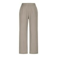 thumbnail image 1 of SwiftWear Women's ​Linen-Look Split-Hem Wide Leg Pants, Loose Fit Plus Size Breathable Trousers Comfortable Casual Lounge Pants S-2XL, 1 of 6