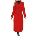 thumbnail image 1 of SwiftWear Women's Long Winter Trench Coat Elegant Notch Lapel Double Breasted Classic Overcoat Warm Thick Jacket with Pocket, 1 of 8