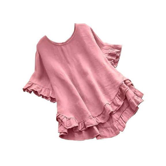 SwiftWear Women’s Loose Fit Cute Blouse with Flared Hem – Soft Tops for Casual Days, S-2XL Sizes Perfect Summer/Spring Blouse