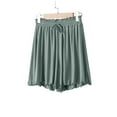 thumbnail image 1 of SwiftWear Women's Loose Fit Sleep Shorts Modal Blend Lounge Pants High Waist Comfy Sleepwear Ruffle Hem Casual Pajama Bottoms, Green, 1 of 7