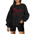 thumbnail image 1 of SwiftWear Women's Merry Christmas Red Bow Sweatshirt - Festive Crewneck Holiday Top Soft Long Sleeve Casual Wear for Seasonal Celebrations Black, 1 of 9