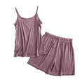 thumbnail image 1 of SwiftWear Women's Modal Pajama Set with Built-in Bra - Soft Sleepwear & Loungewear, Loose-Fit Camisole and Shorts, Plus Size Comfort Pjs Purple, 1 of 5