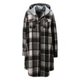 thumbnail image 1 of SwiftWear Women's Plaid Flannel Shirt Jacket Hooded Long Line Coat Casual Oversized Button Down Shacket​​, Gray, 1 of 8