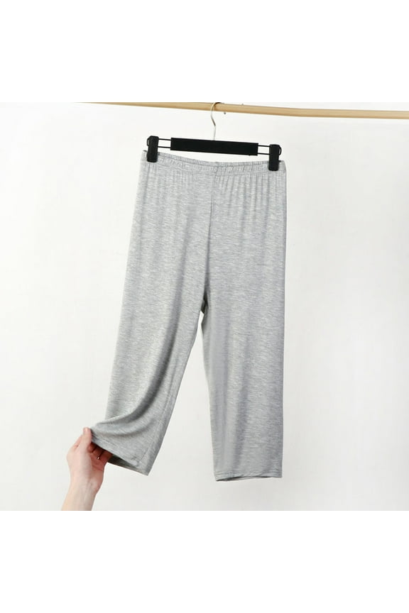 Women's Plus Size Capris Soft Loose-Fit Pants for 6XL-8XL | Lounge, Yoga & Casual Wear | Breathable Stretchy Athleisure