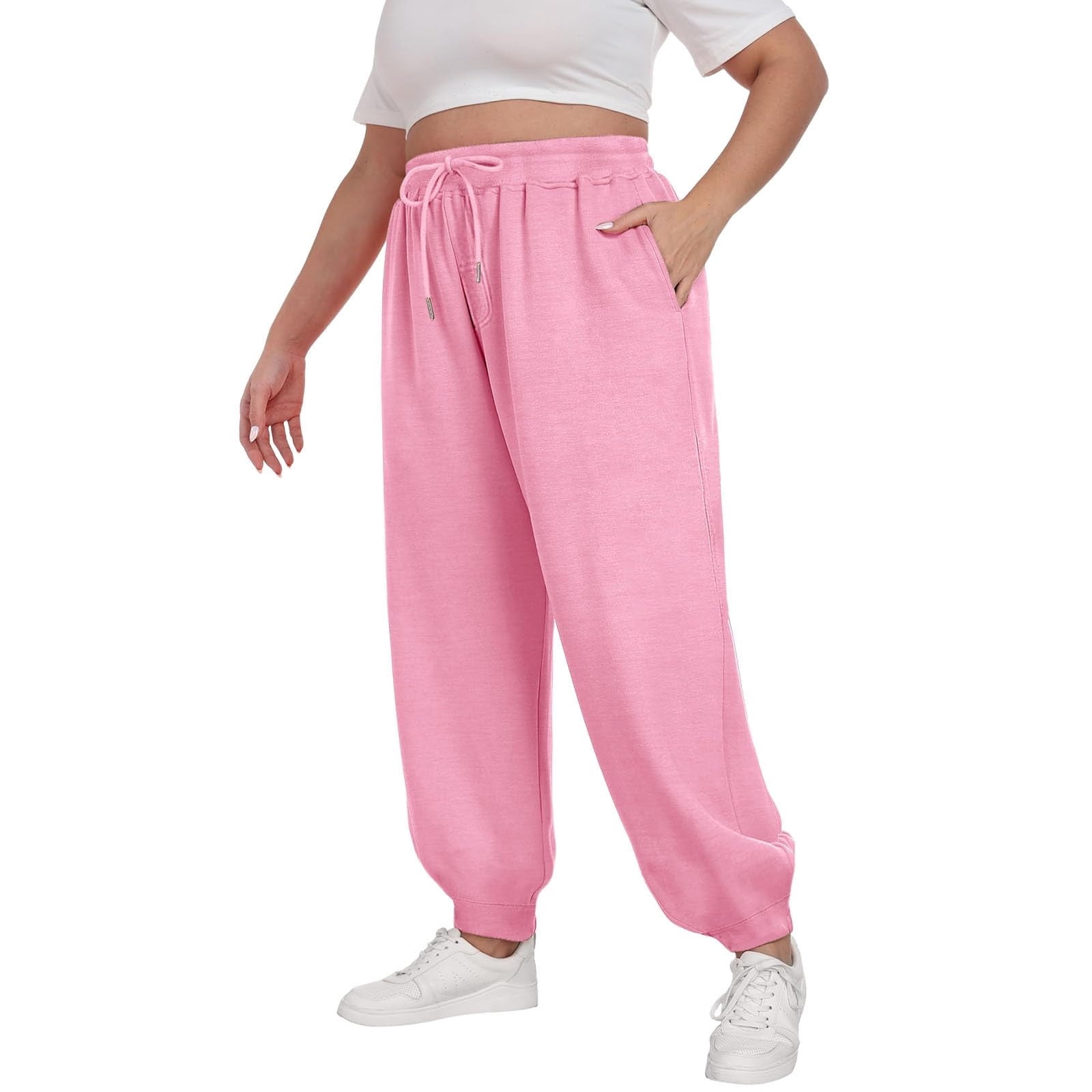 SwiftWear Women's Plus Size Cuffed Baggy Jogger Pants with