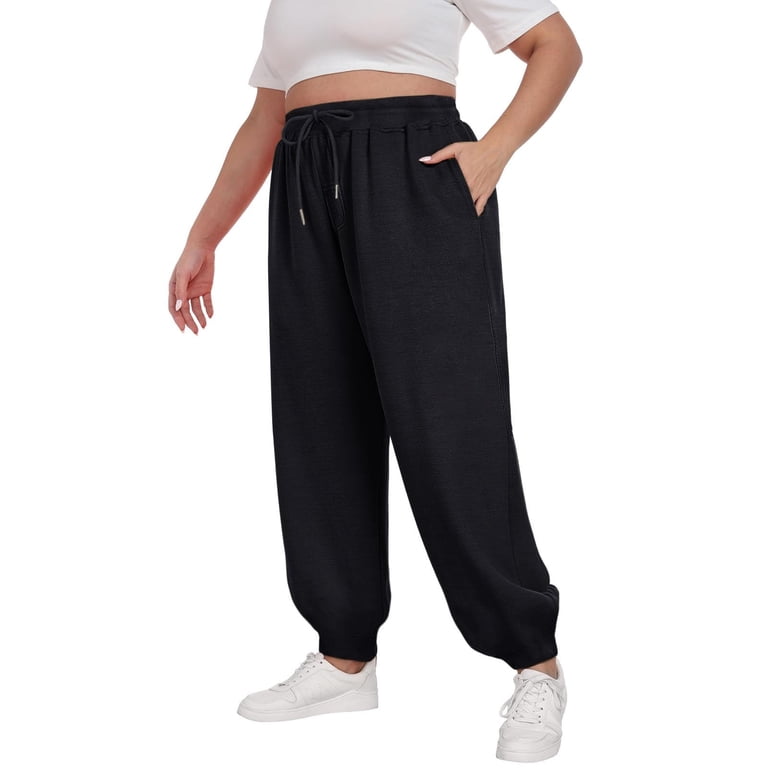 SwiftWear Women's Plus Size Cuffed Baggy Jogger Pants with