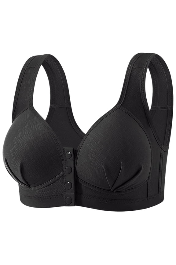 Women's Plus Size Front Closure Wireless Bra ABC Cup Comfort for Recovery & Everyday Wear, Full Coverage Bralette with Adjustable Wide Straps