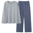 thumbnail image 1 of SwiftWear Women's Plus Size & Mens Cotton Pajama Set Sleepwear & Loungewear Crew Neck Base Layer Top Long Pant with Pocket Couple Family Matching Comfort, 1 of 2