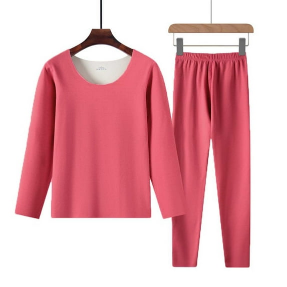 SwiftWear Women's Plus Size Thermal Underwear Set Fleece Lined Warm Winter Wear Pajamas Thermal Top & Bottom Base Layer Set
