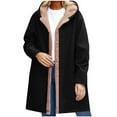 thumbnail image 1 of SwiftWear Women's Plus-Size Winter Coat with Plush Lining, Hooded Button Front Jacket, Oversized Long Outerwear for Cold Weather, 1 of 5