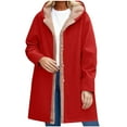 thumbnail image 1 of SwiftWear Women's Plus-Size Winter Coat with Plush Lining, Hooded Button Front Jacket, Oversized Long Outerwear for Cold Weather, 1 of 6