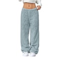 thumbnail image 1 of SwiftWear Women's Plush High-Waisted Baggy Sweatpants Cozy Fleece-Lined Wide Leg Trousers with Elastic Drawstring Waist Winter Warm Lounge Palazzo Pants S-2XL, 1 of 6