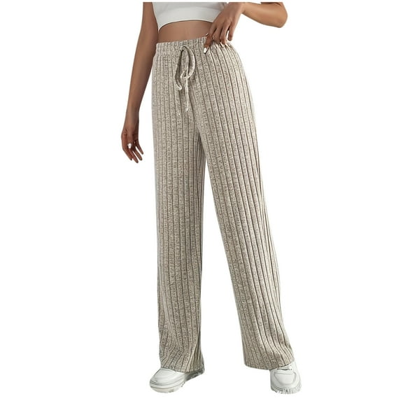 SwiftWear Women's Plush Striped Lounge Pants with Elastic Waist, Cozy Fleece-Lined Sleepwear, Comfortable Relaxed Fit Pajama Bottoms S-2XL