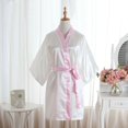 thumbnail image 1 of SwiftWear Women's Pure Satin Kimono Robes Bridesmaid Bride Party Wedding Robes Lightweight Luxury Silky Bathrobes Loungewear Sleepwear, White, 1 of 9