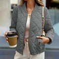 thumbnail image 1 of SwiftWear Women's Quilted Puffer Jacket Zip Up Cropped Coat Long Sleeve Casual Lightweight Outerwear​​, Gray, 1 of 8