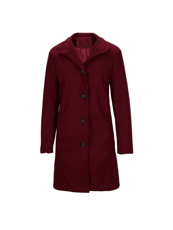 Women's Single-Breasted Mid-Length Trench Coat Slim Fit Jacket with Front Pockets,Overcoat for Fall and Winter