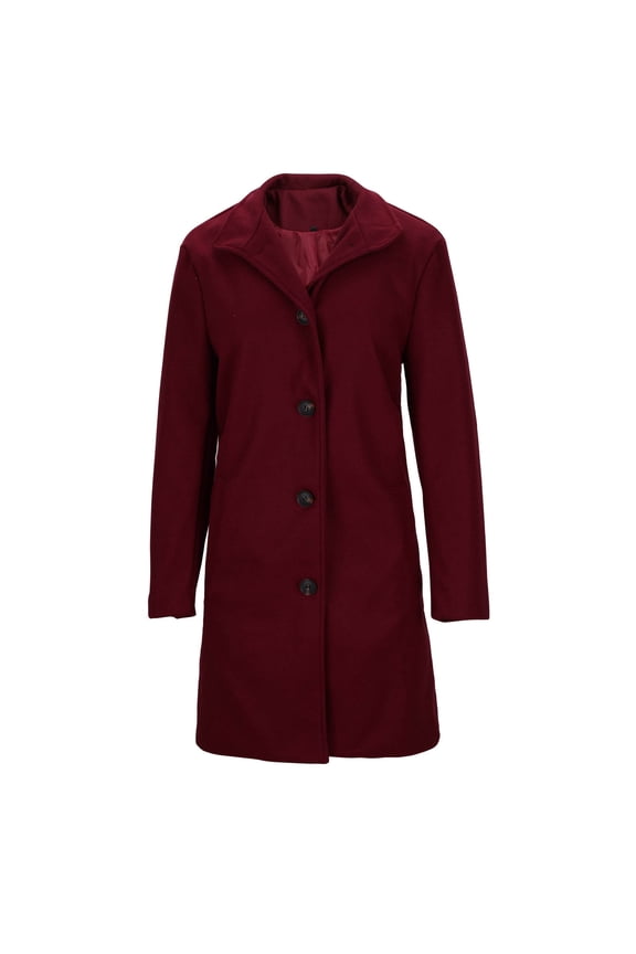 Women's Single-Breasted Mid-Length Trench Coat Slim Fit Jacket with Front Pockets,Overcoat for Fall and Winter