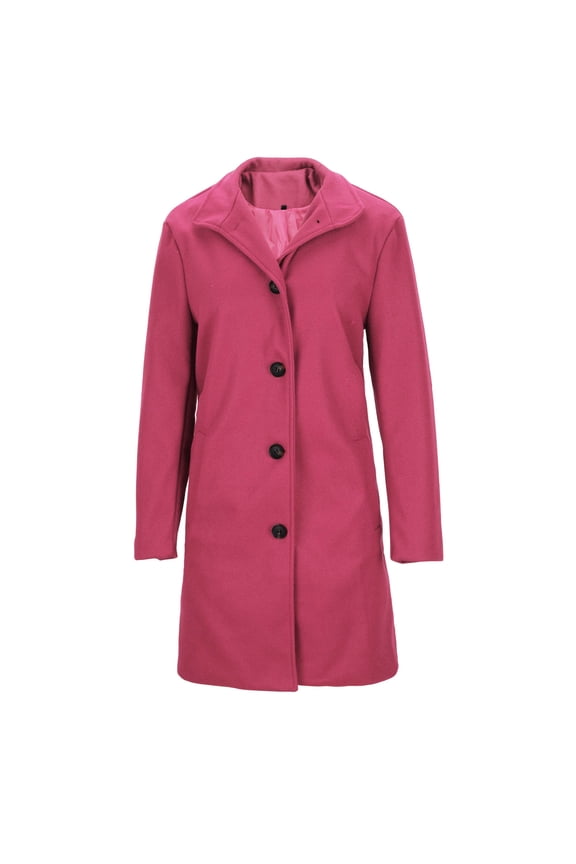 Women's Single-Breasted Mid-Length Trench Coat Slim Fit Jacket with Front Pockets,Overcoat for Fall and Winter