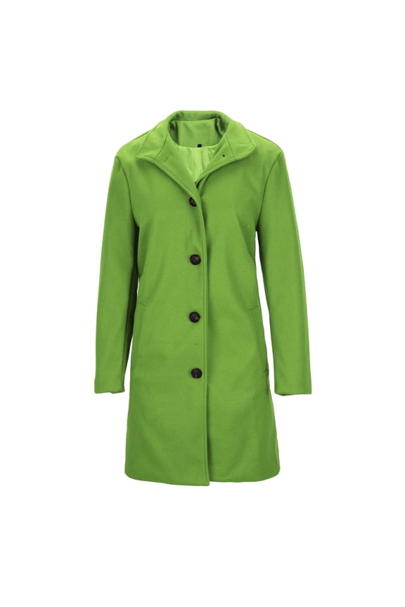 Women's Single-Breasted Mid-Length Trench Coat Slim Fit Jacket with Front Pockets,Overcoat for Fall and Winter