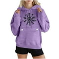 thumbnail image 1 of SwiftWear Women's Snowflake Print Oversized Hoodie Winter Christmas Themed Casual Pullover Hooded Sweatshirt with Front Pocket, Soft Lounge Wear for Holiday Season Purple, 1 of 3