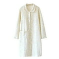 thumbnail image 1 of SwiftWear Women's Star Print Sleep Robe with Turn-Down Collar - Cozy Cotton Long Sleeve Loungewear, Button Front Robe with Pockets for Fall Winter, 1 of 3