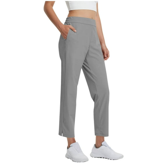 SwiftWear Women's Stretch-Fit Athletic Pants with Side Pockets, Comfortable Casual Elastic Waist Workout Trousers Versatile Lounge Wear S-2XL