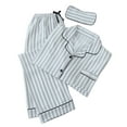 thumbnail image 1 of SwiftWear Women's Striped Pajama Set with Eye Mask - Soft 3PC Loungewear for All Seasons, Long Sleeve Top & Elastic Waist Pants, Cozy Home Outfit for Sleep & Relax​, 1 of 9