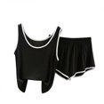 thumbnail image 1 of SwiftWear Women's Summer Cotton Loose-Fit Tank Top & Shorts Pajama Set | Breathable Sleepwear for Home & Casual Outings | Soft Tank & Flowy Shorts, 1 of 3